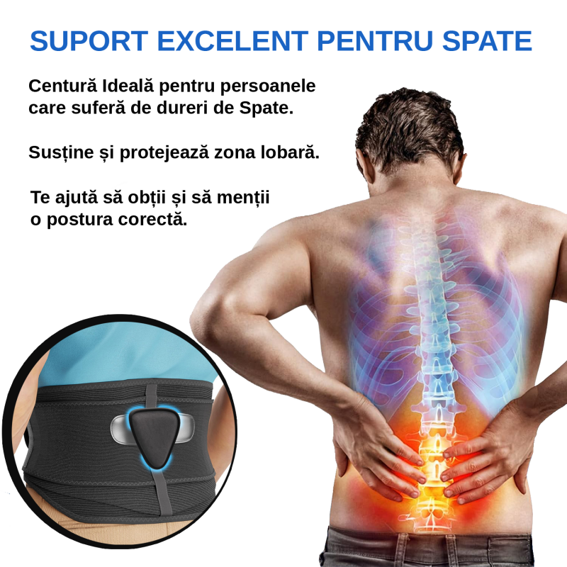 Centura pentru suport lombar BACKMED PLUS cu PAD detașabil din silicon