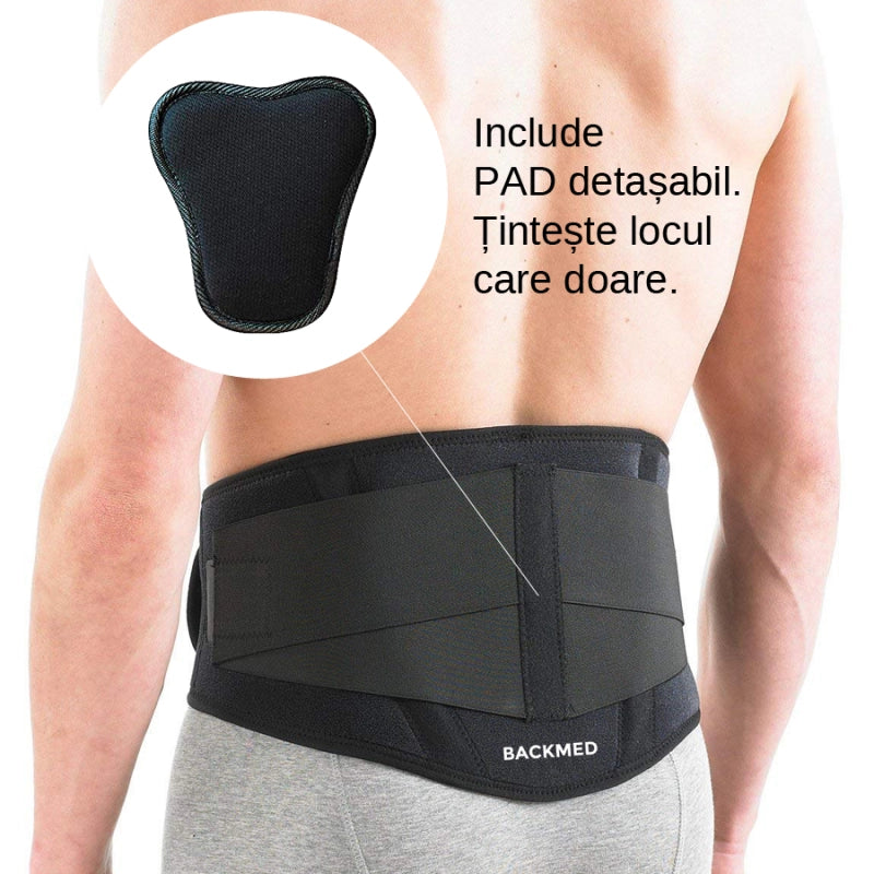 Centura pentru suport lombar BACKMED PRO - LB-2 cu PAD detașabil
