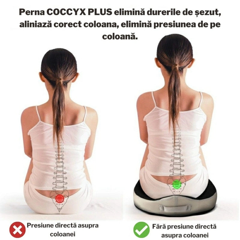 Pernă Ortopedică din Spumă cu Memorie - Coccyx PLUS - BackMed
