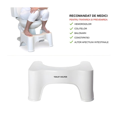 Taburet WC - TOILET HELPER - Reduce Riscul Apariției Hemoroizilor. Reduce timpul petrecut pe WC. Combate Constipația.